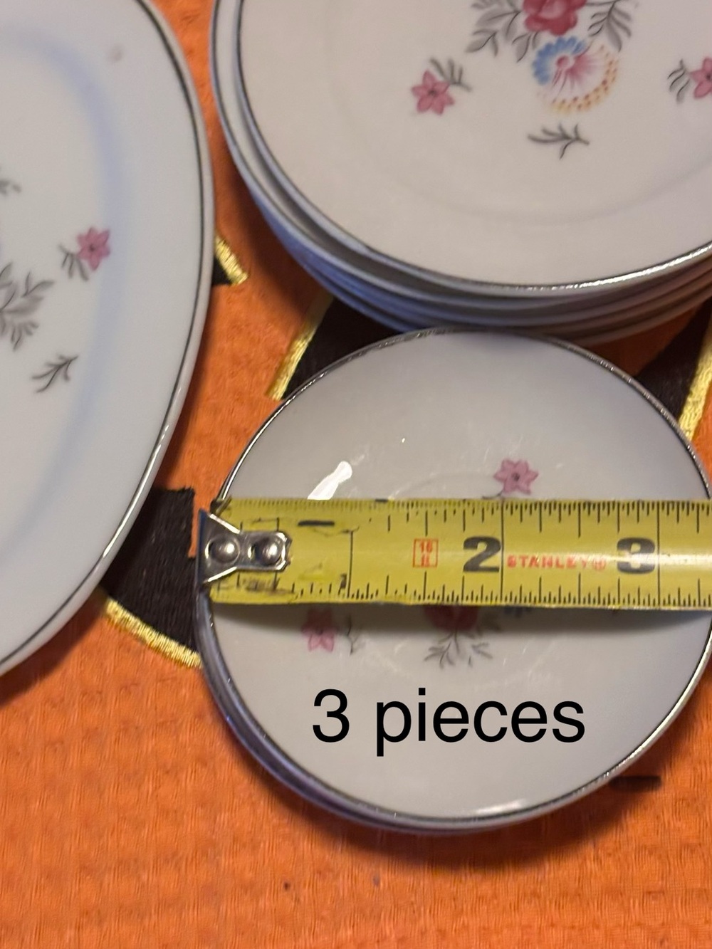 Mini Floral Cream and Pink Tea Plate and Cup Set - Picture 9 of 10